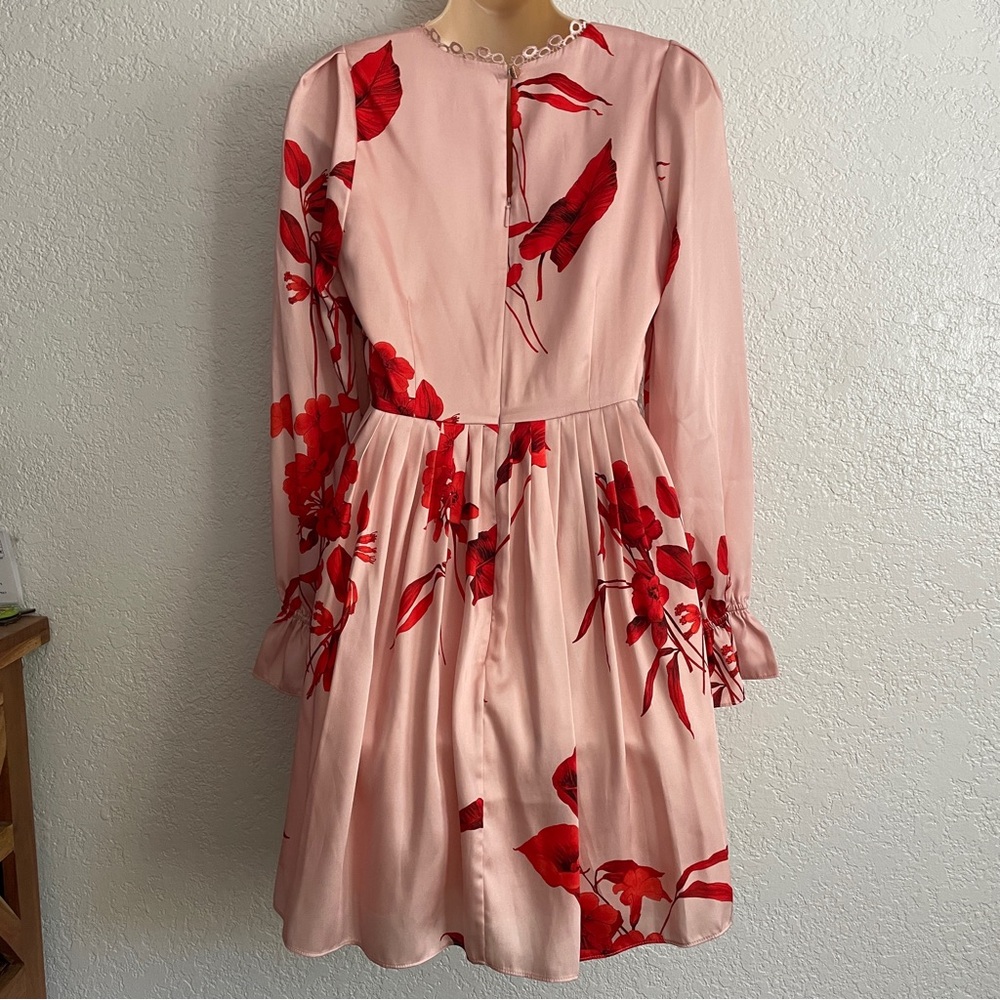 Ted Baker London Blush and Scarlet Floral Mini Dress - Picture 3 of 9
